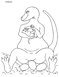 Dinosaur Dads Coloring Page