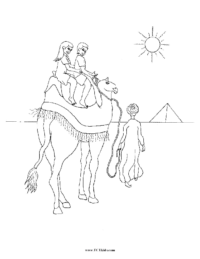 Egypt Camel Rides Coloring Page