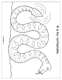 R is for Rattlesnake Coloring Page