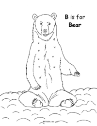 B for Bear Coloring Page