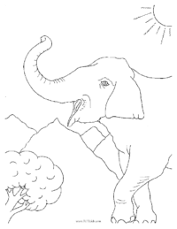 Trumpeting Elephant Coloring Page
