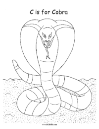 C is for Cobra Coloring Page
