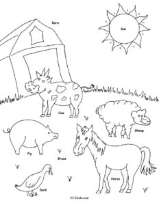 Farm Animals Coloring Picture - ECEkids