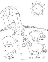 Farm Animals Coloring Picture