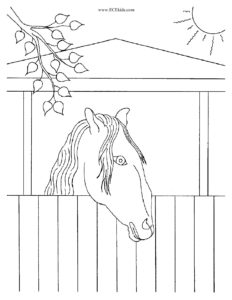 Horse in the Stable Coloring Page - ECEkids