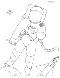 Astronaut in Space Coloring