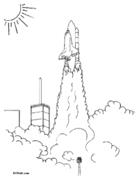Shuttle Launch #2 Coloring Sheet