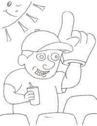 Baseball Fan Coloring Page