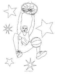 Basketball Dunk #1 Coloring Page