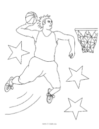 Basketball Dunk #2 Coloring Page