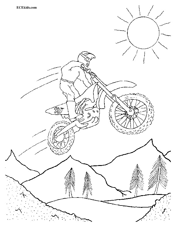 Dirt Bike Coloring Page - ECEkids