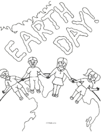 Earth Day Kids Coloring Page