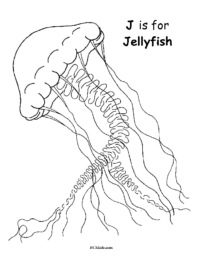 J is for Jellyfish Coloring Page