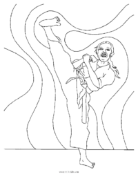 Karate Girl Coloring Page