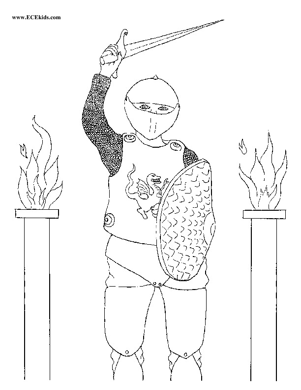 Knight in Shining Armor Coloring Page - ECEkids