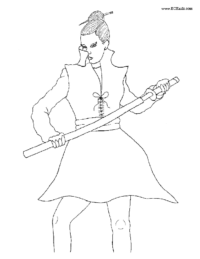 Lady Swordsman Coloring Page