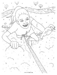 Rock Climbing Coloring Page