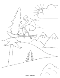 Ski Jump Coloring Page