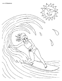 Surfer Girl Coloring Sheet