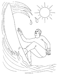 Surfing #2 Coloring Page