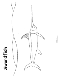 Swordfish in Ocean Coloring Page