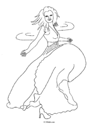 Woman Dancer Coloring Page