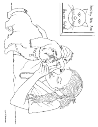 Woman Veteranarian with a Dog Coloring Page