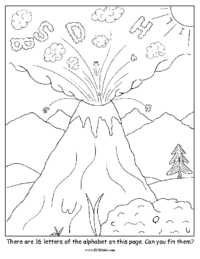 Alphabet Volcano Coloring