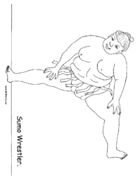 Sumo Wrestler (2) Coloring Picture