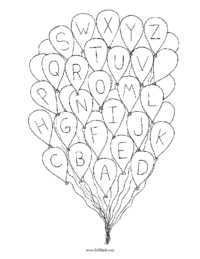 Alphabet Balloons Coloring Page