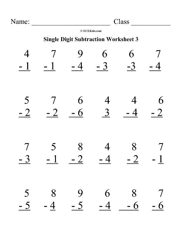 Addition & Subtraction Worksheets & Printables - ECEkids